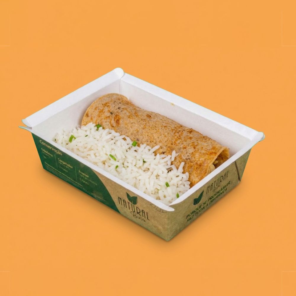 Refeição Tradicionais - Opção 7 - Arroz dourado, panqueca com frango cremoso e molho rose